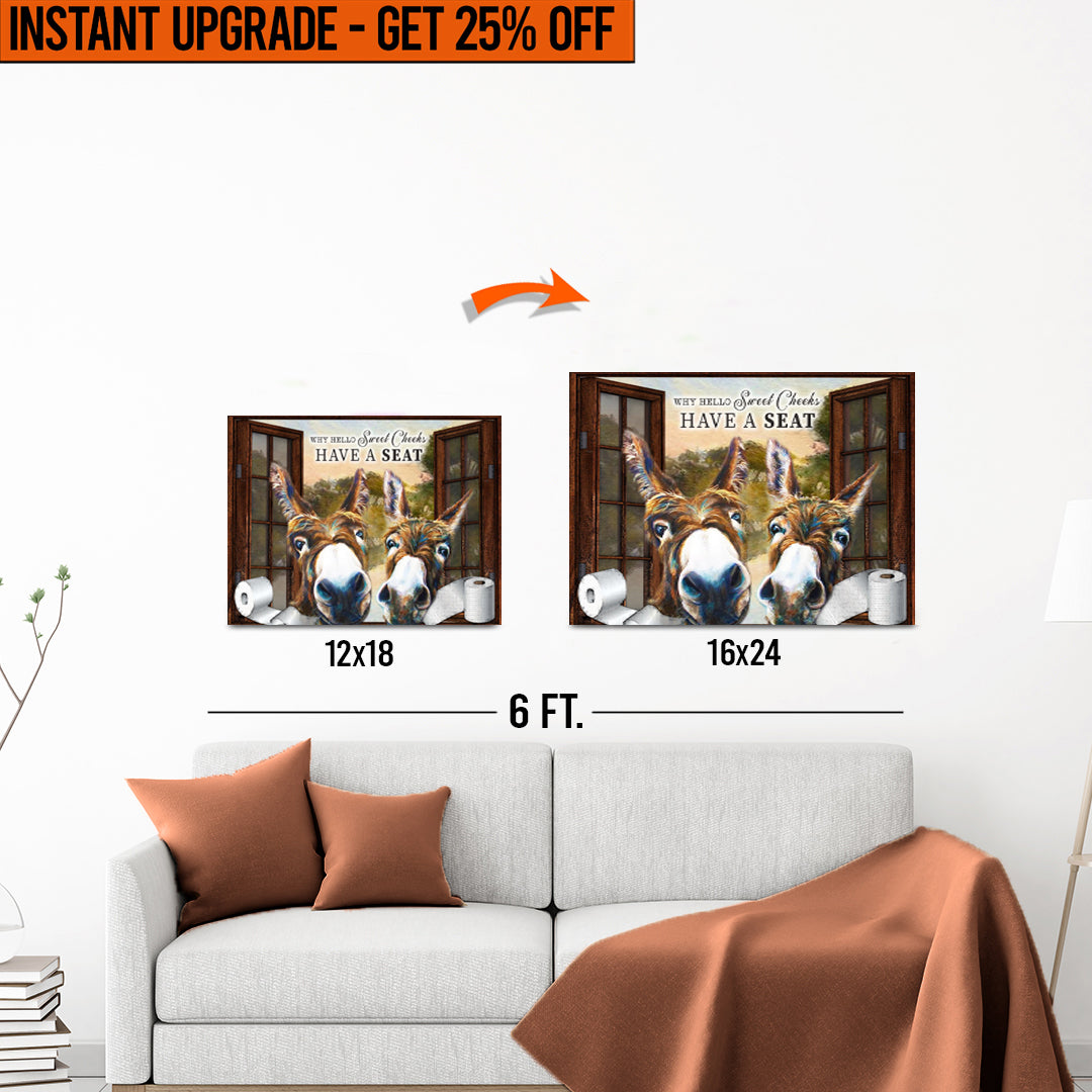 12x18 inçlik 'Have A Seat Sweet Cheeks Bathroom' Tuvalinizi 16x24 İnçe Yükseltin